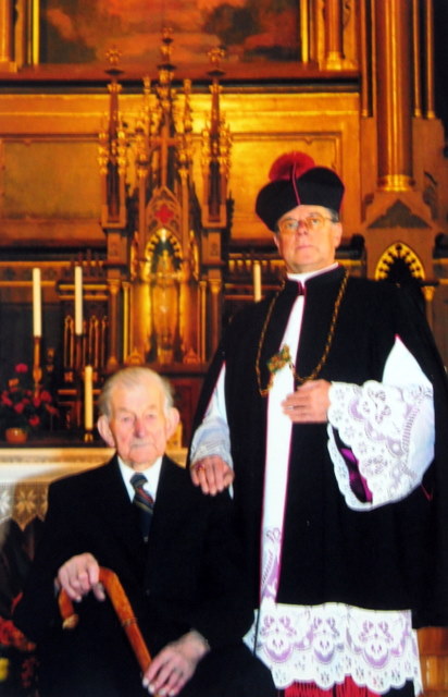 I. Kromplevskis su sūnumi S. Krumpliausku 